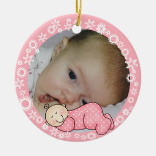 Pink Snowflake Baby 1. Weihnachtsschmuck