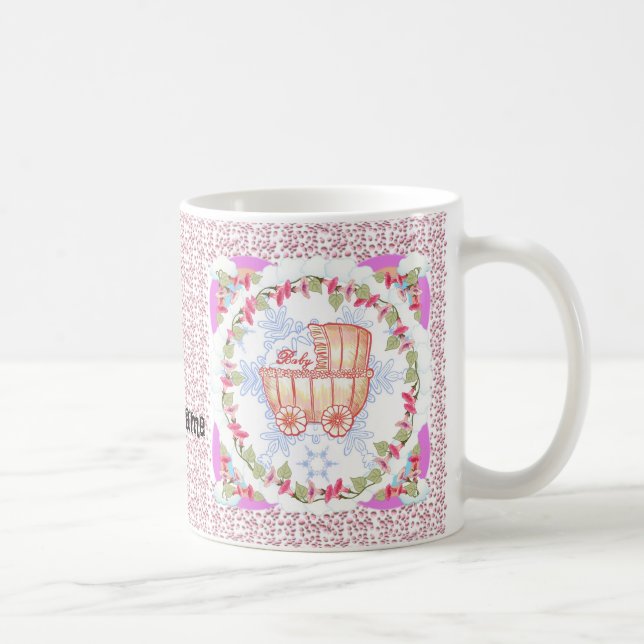 Pink SnowFlake Baby Girl Kaffeetasse (Rechts)