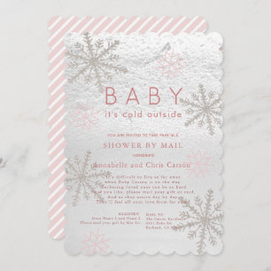 Pink Snowflake Baby mit kalter Dusche per Mail Einladung