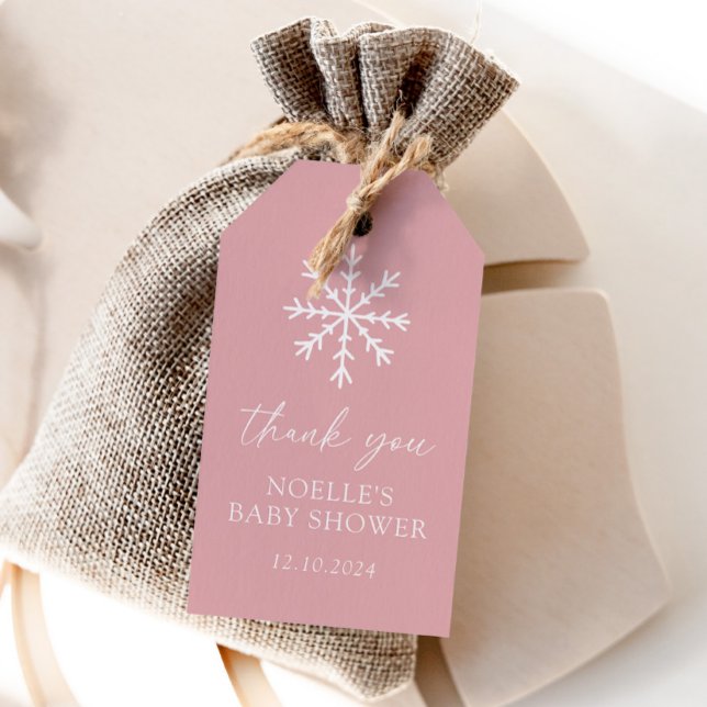 Pink Snowflake Babydusche Geschenkanhänger (Von Creator hochgeladen)