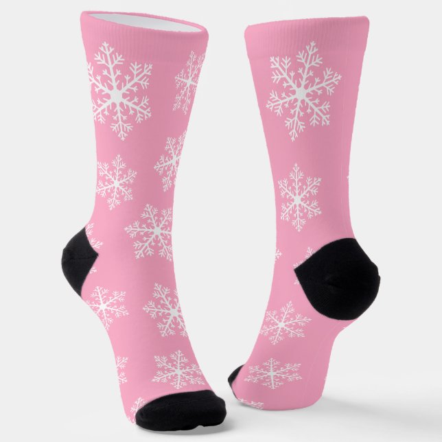 Pink Snowflake Crew Socken (Gewinkelt)