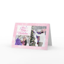 Pink Snowflake Foto Weihnachtskarte