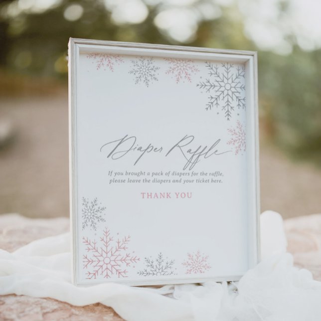 Pink Snowflake Girl Dusche Windeln Windeln Raffel  Poster (Von Creator hochgeladen)