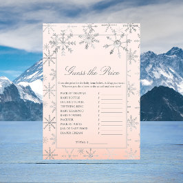 Pink Snowflake Guess The Price Baby Showspiel Einladung