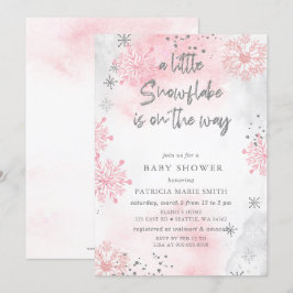 Pink Snowflake ist auf dem Weg zum Winter Baby Dus Einladung