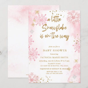 Pink Snowflake ist auf dem Weg zum Winter Baby Dus Einladung