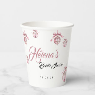 Pink Snowflake Paper Cup Weihnachts-Brautparty Pappbecher