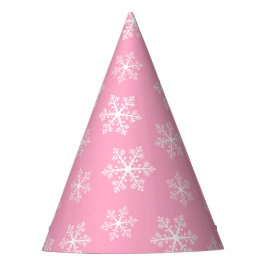 Pink Snowflake Party Hats Partyhütchen