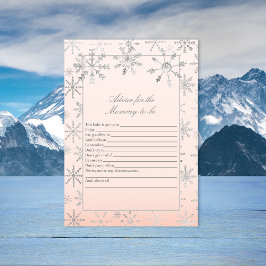 Pink Snowflake Ratschläge für Mommy Baby Shower Ga Einladung