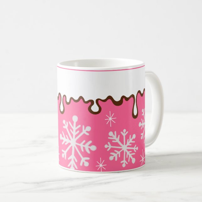 Pink Snowflake Tasse (VorderseiteRechts)