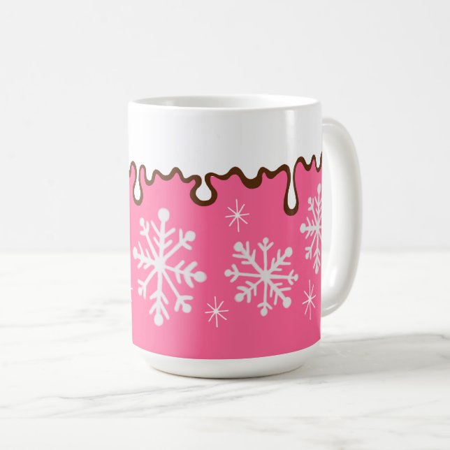 Pink Snowflake Tasse (VorderseiteRechts)