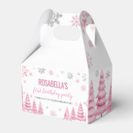 Pink Snowflake Winter Geburtstagsparty Gefallen Bo Geschenkschachtel