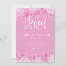 Pink Snowflake Winter Wonderland 16 . Geburtstag
