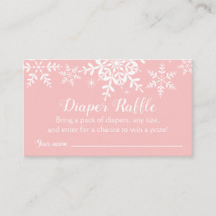 Pink Snowflakes Baby Dusche Windeln Raffle Ticket Begleitkarte