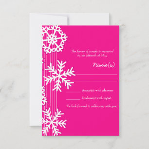 Pink Snowflakes carte Noël RSVP
