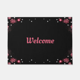 Pink Snowflakes Design Willkommen Persönlich Fußmatte
