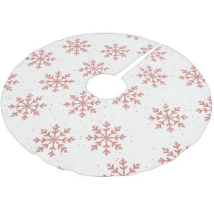 Pink Snowflakes Weihnachten Polyester Weihnachtsbaumdecke