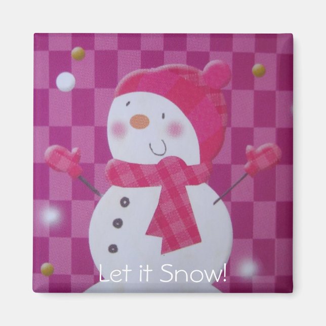 Pink Snowman Magnet (Vorne)