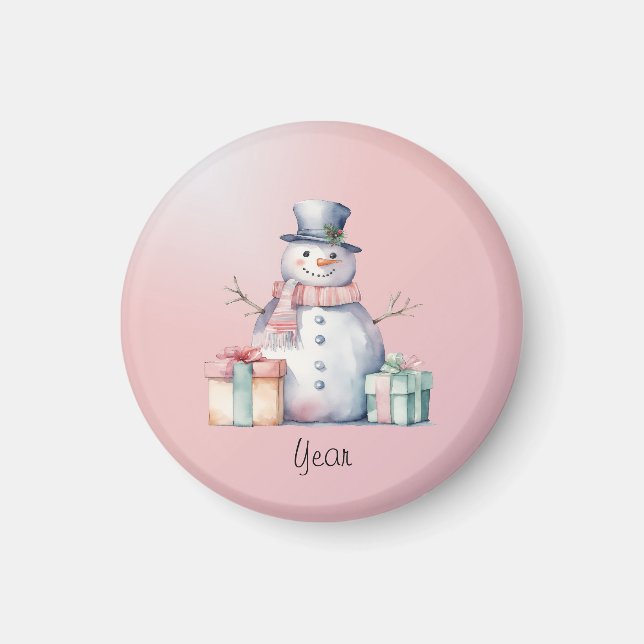 Pink Snowman mit Packungen Magnet (Vorne)