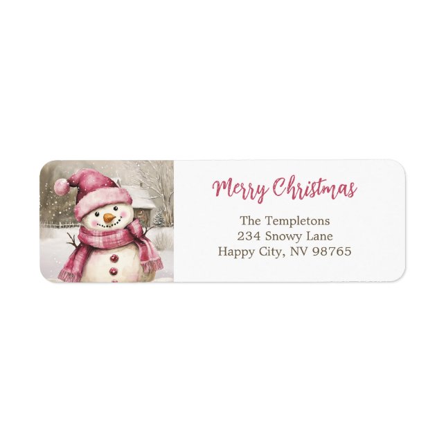 Pink Snowman Vintage Weihnachten (Vorne)