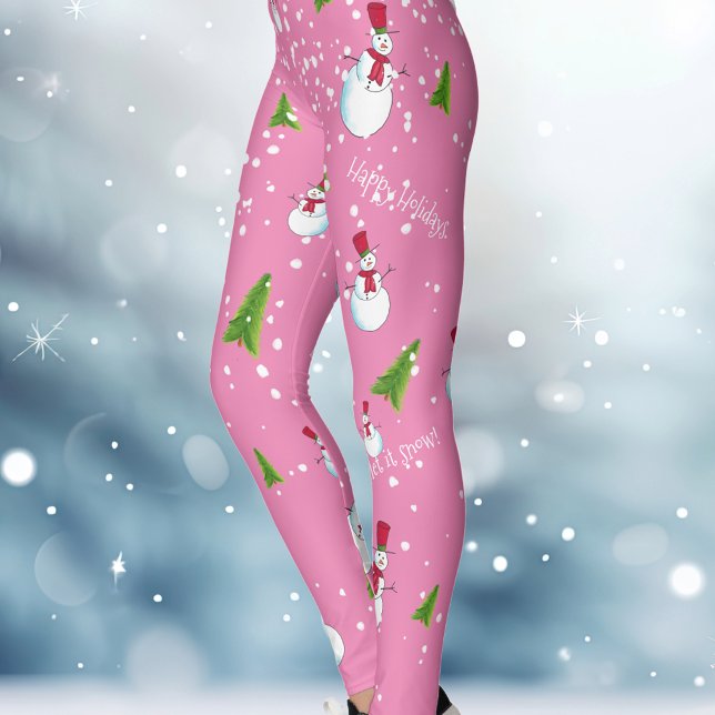 Pink Snowman Weihnachten Leggings (Von Creator hochgeladen)