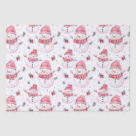 Pink Snowman Weihnachten Seidenpapier