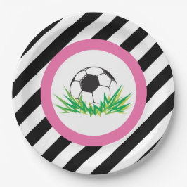 Pink Soccer Geburtstagsparty Teller