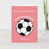 Pink Soccer Sport 16e carte d'anniversaire