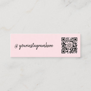 Pink Social Media Influencer Instagram QR-Code Mini Visitenkarte