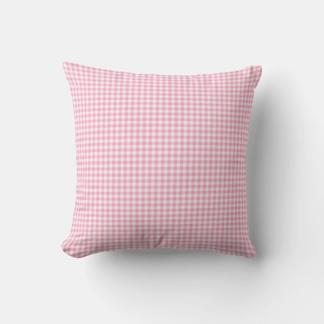 Pink Soda En vichy Vérifier Motif Jeu Oreiller (Recto)