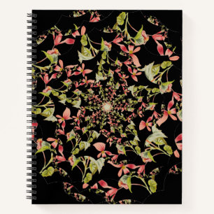 Pink Soft green Begonia Fraktal art Notizbuch