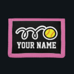 Pink Softball-Brieftasche für Mädchen | Sportliche Trifold Geldbörse<br><div class="desc">Pink Softball-Brieftasche für Mädchen | Sportliches Kinderdesign. Personalisierbarer Name. Coole Sportgeschenkidee für Teenager,  die mit Namen oder Initialen Personalisiert sind. Girly rosa und andere Farben sind verfügbar.</div>