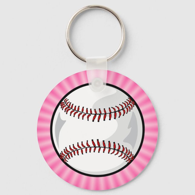 Pink Softball Schlüsselanhänger (Vorderseite)