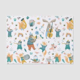 Pink Songbird with Animal Band Seidenpapier