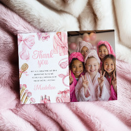 Pink Spa Party Girl Birthday Dankeskarte