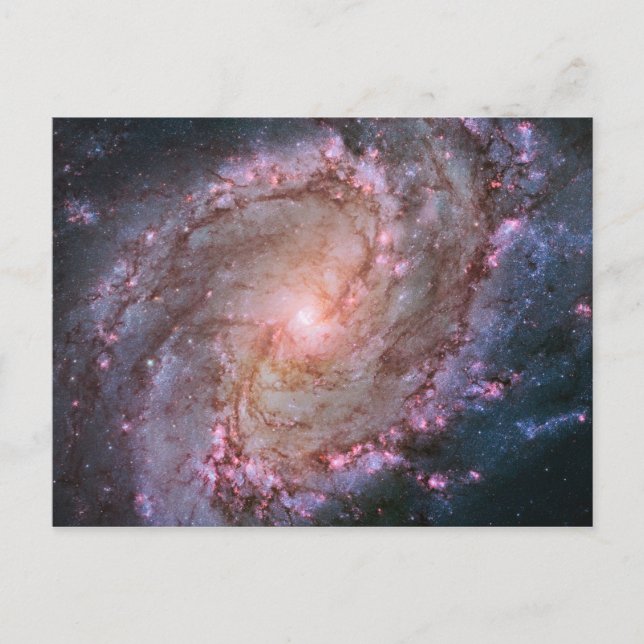 Pink Space Foto Spiral Galaxy M83 Postkarte (Vorderseite)