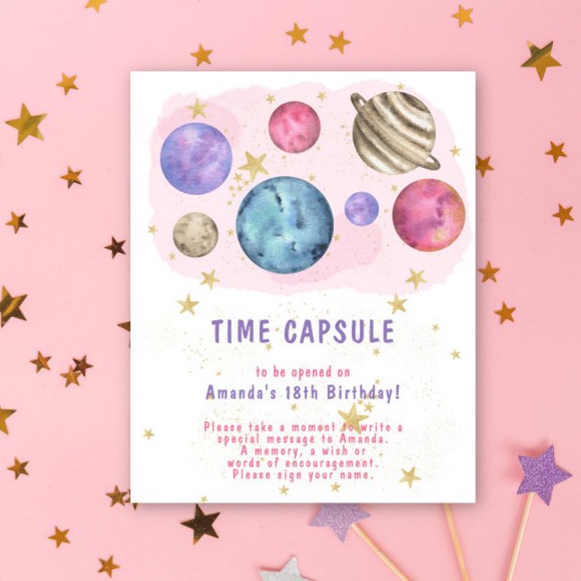 Pink Space Galaxy Time Kapsel 1. Poster (Von Creator hochgeladen)