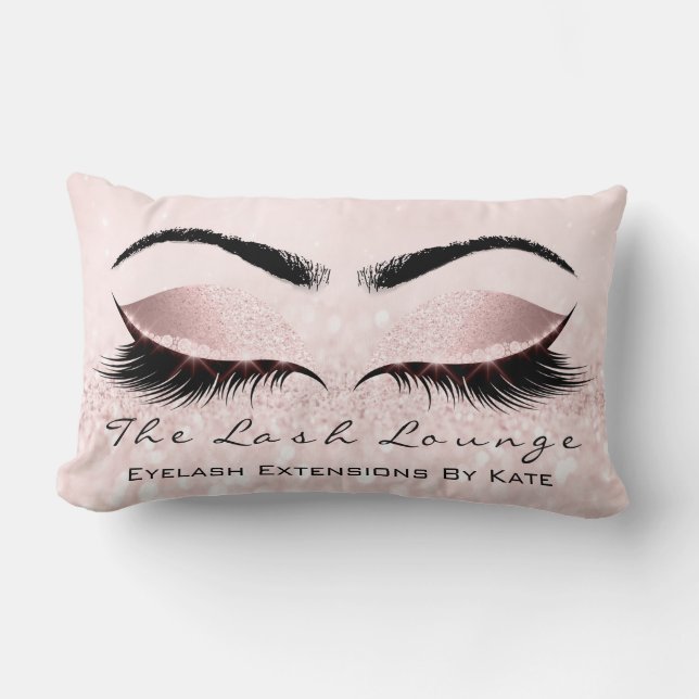 Pink Spark Glitzer Makeup Lash Augapfel Girly Lendenkissen (Vorderseite)