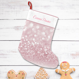 Pink Sparkle Baby Girl's First Christmas Kleiner Weihnachtsstrumpf