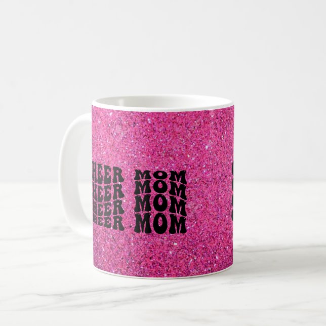 Pink Sparkle Cheer Mama Kaffee Tasse (Vorderseite Links)