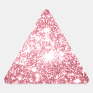 Pink Sparkle Dreieckiger Aufkleber