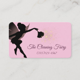 Pink Sparkle Fairy Maid House Reinigungsdienste Visitenkarte
