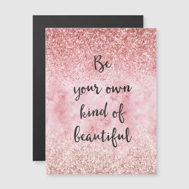 Pink Sparkle Girly Glitzy Glam Glitzer Beautiful Magnetkarte (Vorne/Hinten)
