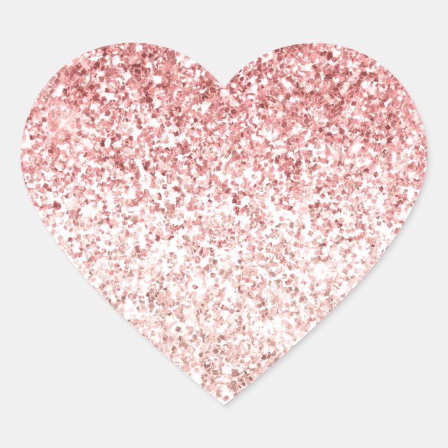 Pink Sparkle Girly Glitzy Glam Glitzer Herz-Aufkleber (Vorderseite)