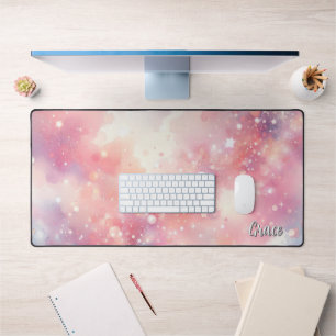 Pink Sparkle Glitzer Personalisieren Zuhause Offic Schreibtischunterlage
