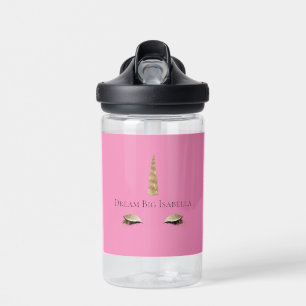 Pink Sparkle Gold Glam Unicorn Bouteille d'eau
