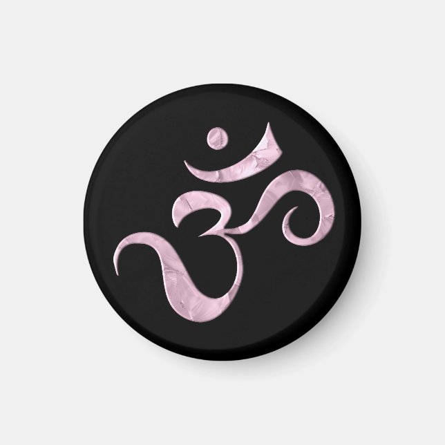 Pink Sparkle Om  Magnet (Vorne)