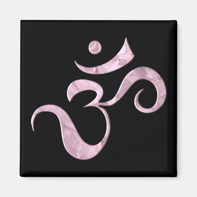 Pink Sparkle Om  Magnet (Vorne)