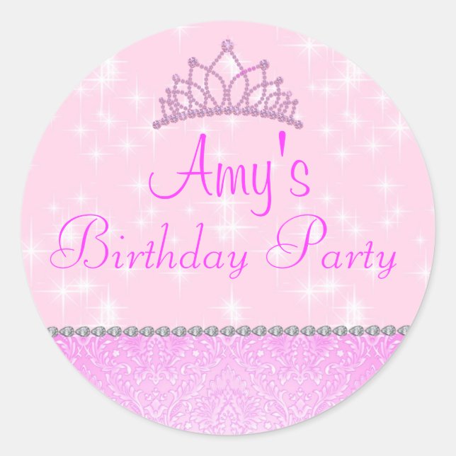 Pink Sparkle Princess Aufkleber (Vorderseite)