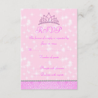 Pink Sparkle Princess UAWG RSVP Karte